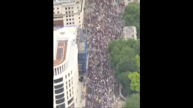 london freedom protest 26/06/2021 - aerial view